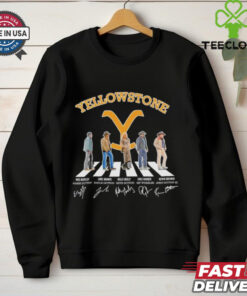 Yellowstone walking road signatures shirt