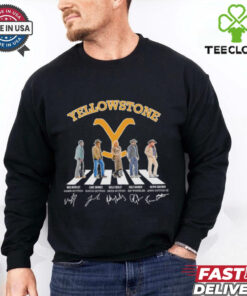 Yellowstone walking road signatures shirt