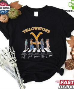 Yellowstone walking road signatures shirt