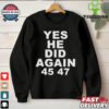 Official Trump President 2024 – Victory For Trump Get Over It Trump Won Again Shirt