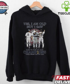 Yes I Am Old But I Saw New York Yankees Back To Back To Back Champions World Series 1998 1999 2000 Signatures T Shirt Black