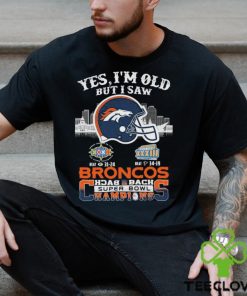 Yes I’m Old But I Saw City Helmet Denver Broncos Back 2 Back Super Bowl Champions Shirt