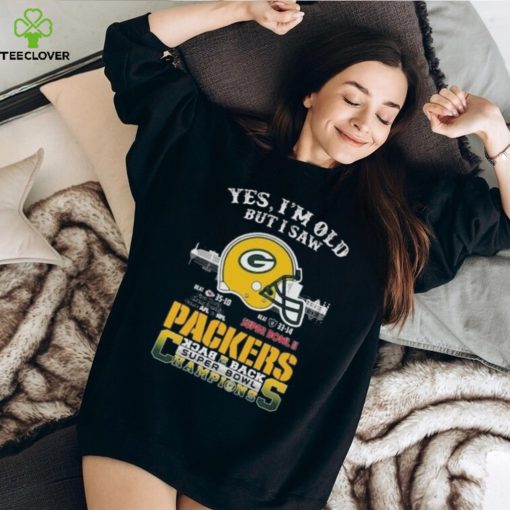 Yes I’m Old But I Saw Green Bay Packers Skyline Back 2 Back Super Bowl Shirt