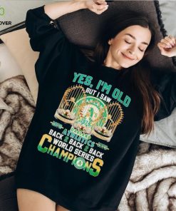 Yes I’m old but I saw 1972 1973 Oakland Athletics back 2 back 2 back World Series Champions hoodie, sweater, longsleeve, shirt v-neck, t-shirt