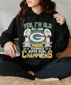 Yes ‘I’m old but I saw Green Bay Packers Beat 35 10 Neat 33 14 back 2 back Super Bowl Champions Shirt