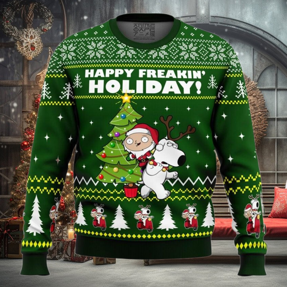 Happy Freakin Holidays Family Guy Ugly Christmas Sweater Happy Freakin Holidays Family Guy Ugly Christmas Sweater