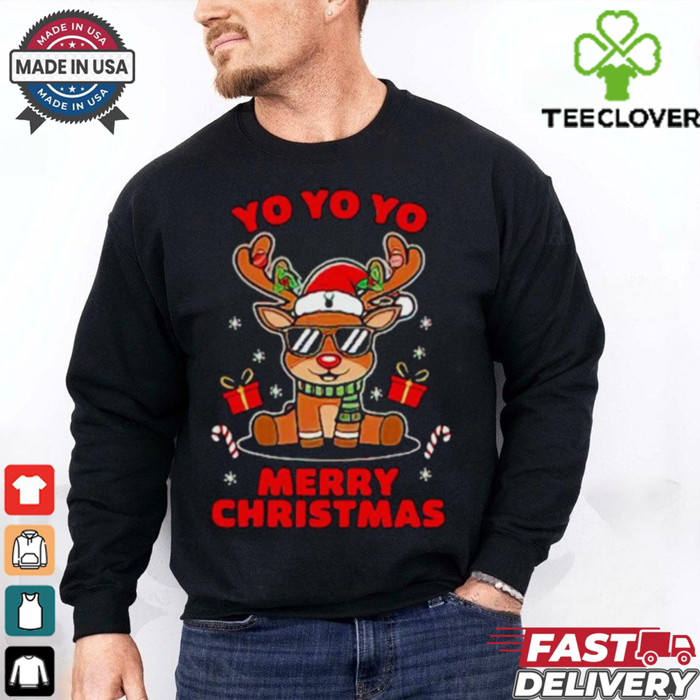 Yo Yo Yo And Merry Christmas Reindeer Shirt Yo Yo Yo And Merry Christmas Reindeer Shirt