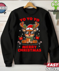 Yo Yo Yo And Merry Christmas Reindeer Shirt