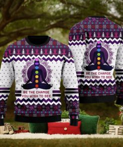 Yoga Be The Change Ugly Christmas 3D Sweater Gift For Men And Women