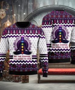 Yoga Be The Change Ugly Christmas 3D Sweater Gift For Men And Women