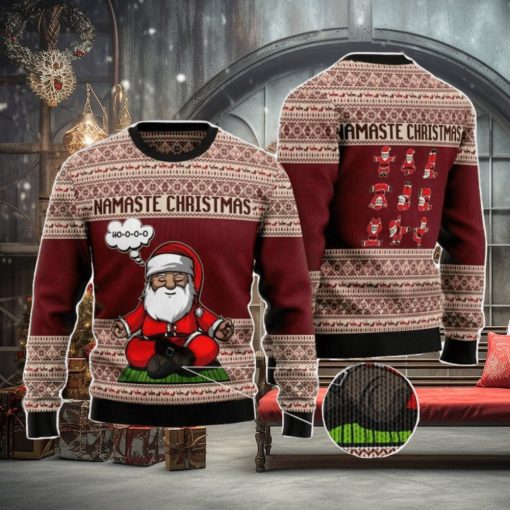 Yoga Santa Clause Family Gift Ugly Christmas Sweater