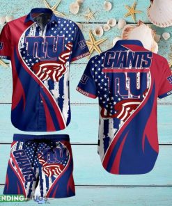 York Giants NFL Vintage US Flag Graphic Hawaiian Shirt And Short For Best Fans Gift New Trending Beach Holiday