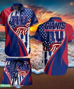 York Giants NFL Vintage US Flag Graphic Hawaiian Shirt And Short For Best Fans Gift New Trending Beach Holiday