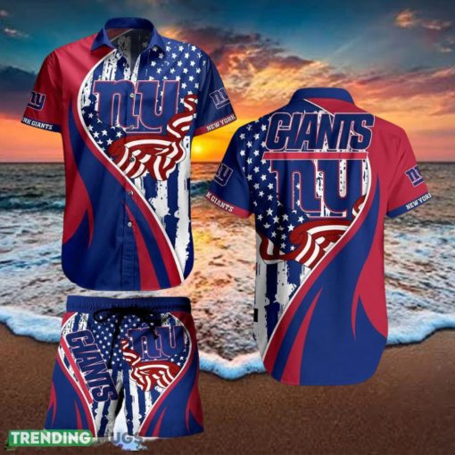 York Giants NFL Vintage US Flag Graphic Hawaiian Shirt And Short For Best Fans Gift New Trending Beach Holiday