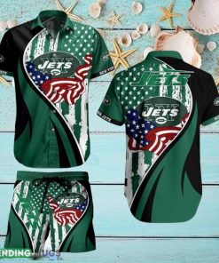 York Jets NFL Vintage US Flag Graphic Hawaiian Shirt And Short For Best Fans Gift New Trending Beach Holiday