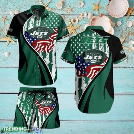York Jets NFL Vintage US Flag Graphic Hawaiian Shirt And Short For Best Fans Gift New Trending Beach Holiday