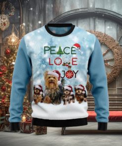 Yorkshire Terriers Dog Peace Love Joy Ugly Christmas Sweater Unique Gift