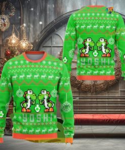 Yoshi Mario Bros Funny Xmas Sweater, Cute Ugly Christmas Gift for Gamers