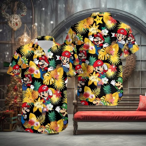 Yoshi Super Mario Movie Character Hawaiian Shirt