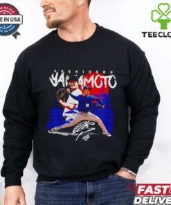 Yoshinobu Yamamoto 18 Los Angeles Dodgers rising sun signature shirt