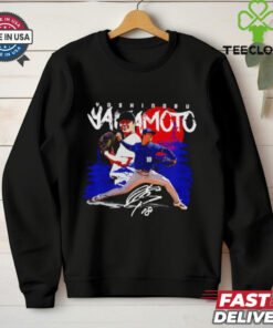 Yoshinobu Yamamoto 18 Los Angeles Dodgers rising sun signature shirt