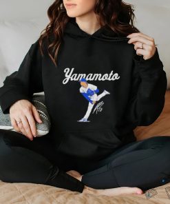 Yoshinobu Yamamoto Los Angeles Dodgers ace pose signature shirt