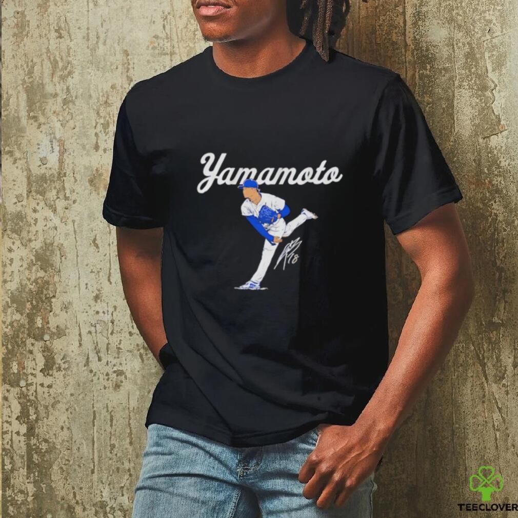 Yoshinobu Yamamoto Los Angeles Dodgers ace pose signature shirt Yoshinobu Yamamoto Los Angeles Dodgers ace pose signature shirt