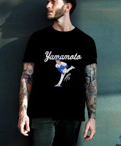Yoshinobu Yamamoto Los Angeles Dodgers ace pose signature shirt 3 Yoshinobu Yamamoto Los Angeles Dodgers ace pose signature shirt