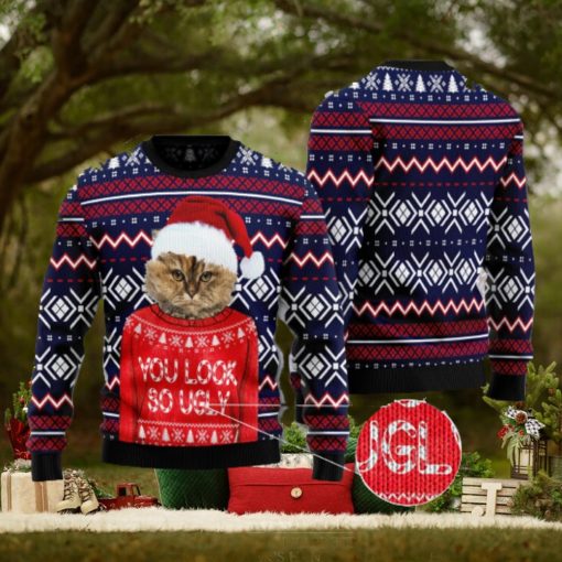 You Are So Ugly Funny Cat Christmas 3D Sweater