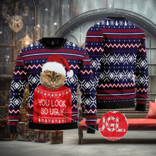 You Are So Ugly Funny Cat Christmas 3D Sweater