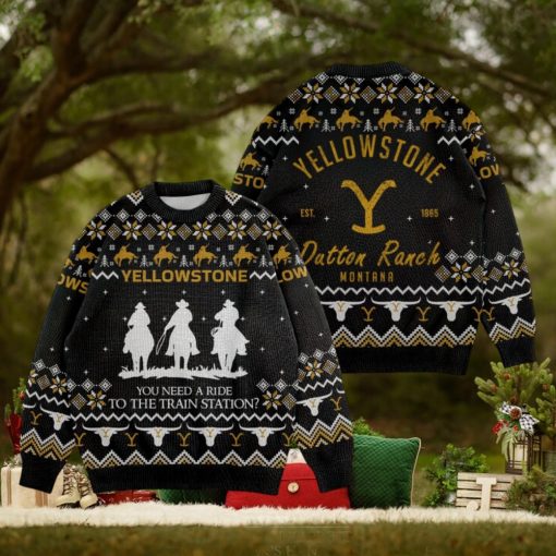 You Need A Ride To The Train Station Yellowstone Est 1865 Dutton Ranch Montana Ugly Christmas Sweater