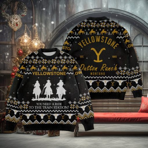 You Need A Ride To The Train Station Yellowstone Est 1865 Dutton Ranch Montana Ugly Christmas Sweater