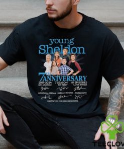 Young Sheldon Big Bang Theory 7th Anniversary 2017 2024 Thank You T Shirt