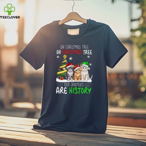 Your Ornaments Are History   Funny Christmas Cat Classic T Shirt