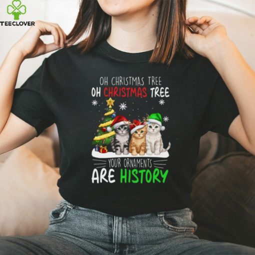 Your Ornaments Are History   Funny Christmas Cat Classic T Shirt