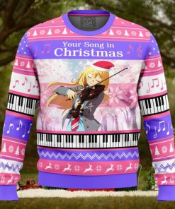 Your Song in Christmas Your Lie in April Ugly Christmas Sweater