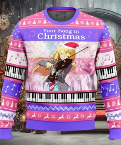 Your Song in Christmas Your Lie in April Ugly Christmas Sweater