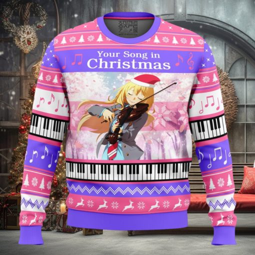 Your Song in Christmas Your Lie in April Ugly Christmas Sweater