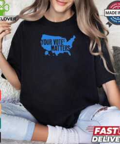 Your vote matters blue map T shirt 2 Your vote matters blue map T shirt