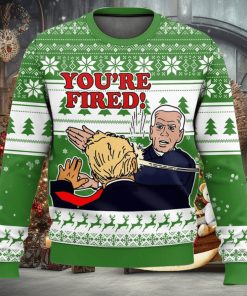 You’re Fired! Joe Biden slaps Donald Trump Ugly Sweater Green Christmas Gift For Men And Women Holidays