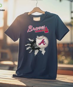 Youth Atlanta Braves Tiny Turnip Navy Baseball Tear T Shirt