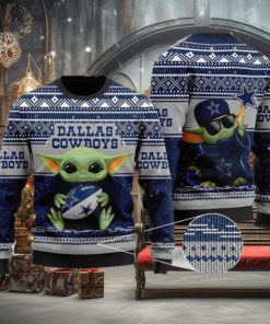 Youth Baby Yoda Dallas Cowboys NFL Christmas Ugly Sweater