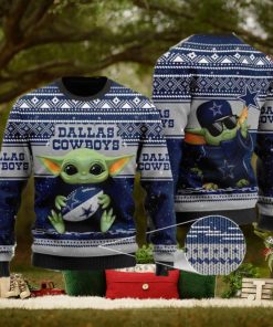 Youth Baby Yoda Dallas Cowboys NFL Christmas Ugly Sweater