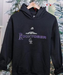 Youth Colorado Rockies Majestic Black 2018 MLB Postseason Authentic Collection Streak Shirt