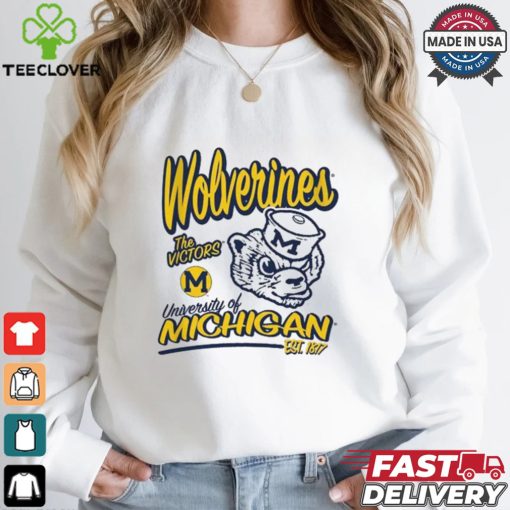 Youth Michigan Wolverines White Retro T Shirt
