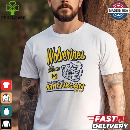 Youth Michigan Wolverines White Retro T Shirt