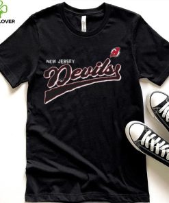 Youth New Jersey Devils Levelwear Black Podium Retro Script Fleece Shirt