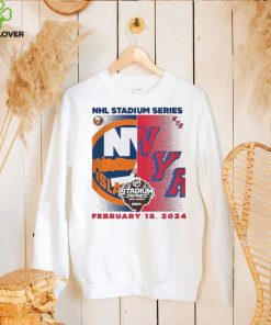 Youth New York Islanders vs. New York Rangers Heather Gray 2024 NHL Stadium Series Matchup T Shirt