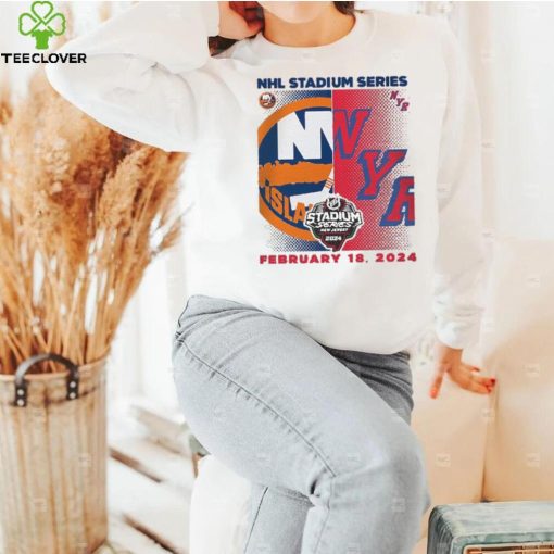 Youth New York Islanders vs. New York Rangers Heather Gray 2024 NHL Stadium Series Matchup T Shirt