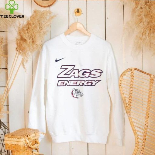 Youth Nike White Gonzaga Bulldogs 2024 On Court Bench Energy T Shirt